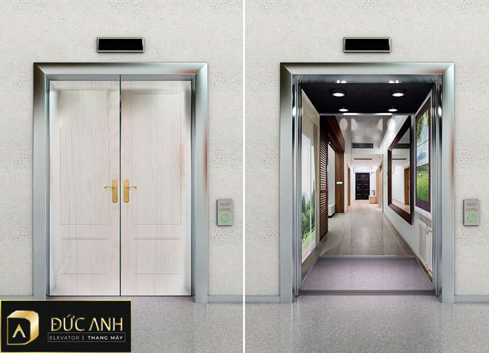 Mẫu thang máy 2 cửa đối diện đẹp, hiện đại tại Thang Máy Đức Anh