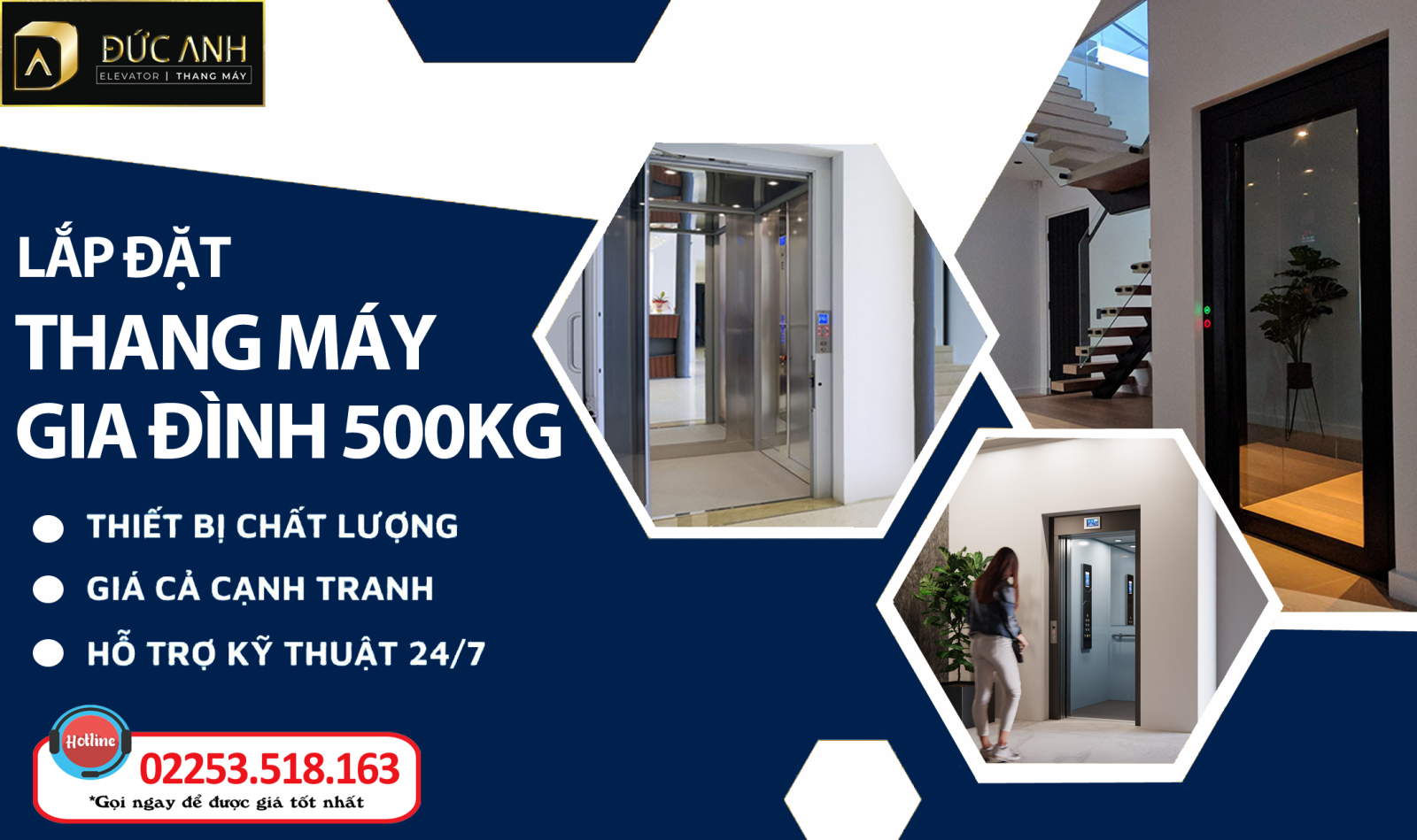 Đơn vị lắp đặt thang máy gia đình 500kg đẹp, giá tốt Nam Định
