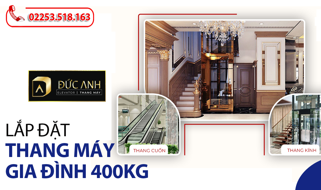 Chuyên lắp đặt thang máy 400kg cho gia đình 5-7 người Hải Phòng