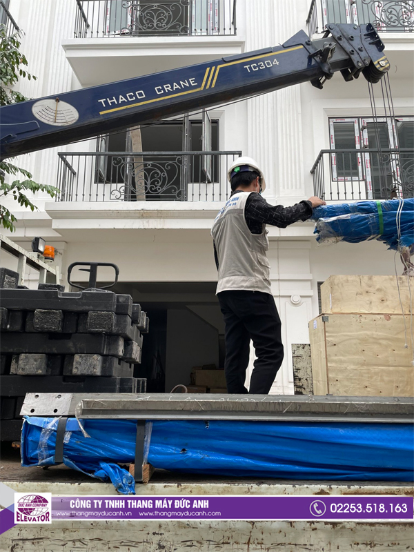 Hàng về lắp đặt thang máy gia đình 350kg tại Khu đô thị Việt Pháp, Hải Phòng