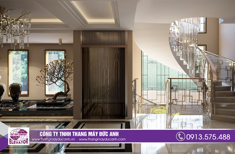 Mẫu thang máy sang trọng dành cho biệt thự hiện đại
