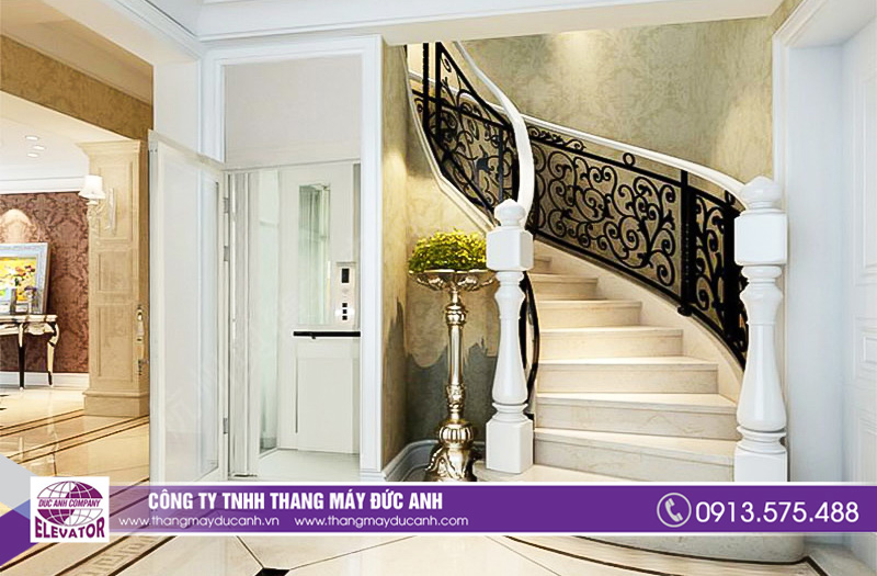 Mẫu thang máy dành cho biệt thự tân cổ điển tinh tế, nhẹ nhàng